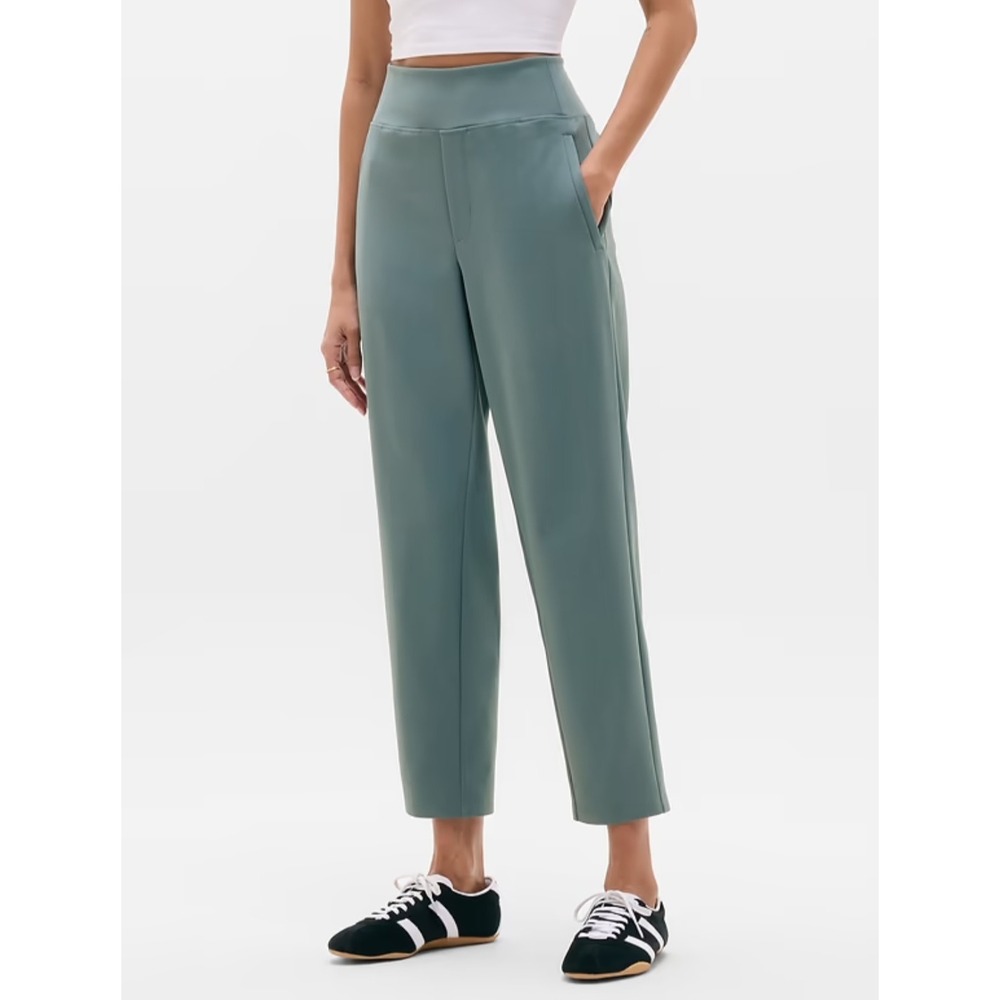 Athleta Endless High Rise Pant Women 4 Green 533636 Travel Commuter Athleisure